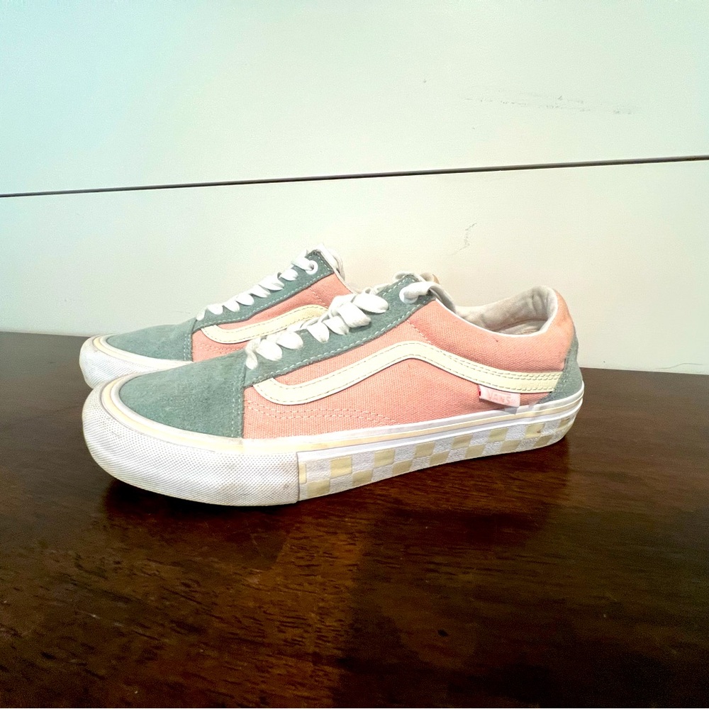 Vans sk8-Hi Pro Washout Blue/Antique checkered Sole Low Top - Picture 1 of 6